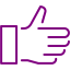 purple thumb up icon