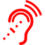 red assistive listening system icon