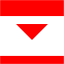 red collapse down icon