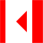 red collapse left icon