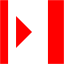 red expand left icon