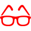 red glasses icon