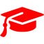 red graduation cap icon