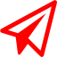 red paper plane icon