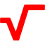 red square root 2 icon