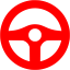 red steering wheel icon