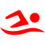 red swimming icon