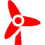 red wind turbine icon