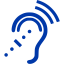 royal azure blue assistive listening system icon