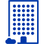 royal azure blue building icon