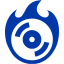 royal azure blue burn cd icon