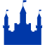 royal azure blue castle icon