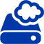 royal azure blue cloud storage icon