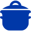 royal azure blue cooking pot icon