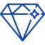 royal azure blue diamond icon