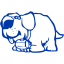 royal azure blue dog 30 icon