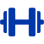 royal azure blue dumbbell icon