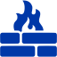 royal azure blue firewall icon