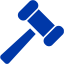 royal azure blue gavel icon