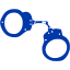 royal azure blue handcuffs icon