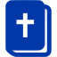 royal azure blue holy bible icon