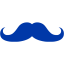 royal azure blue mustache 2 icon