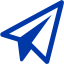 royal azure blue paper plane icon