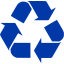 royal azure blue recycle sign icon