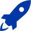 royal azure blue rocket icon