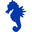 royal azure blue sea horse icon