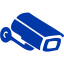 royal azure blue security camera icon