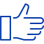 royal azure blue thumb up icon