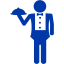 royal azure blue waiter icon