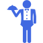 royal blue waiter icon