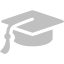 silver graduation cap icon