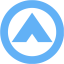 tropical blue arrow up 3 icon