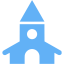 tropical blue church icon