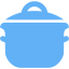 tropical blue cooking pot icon