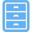 tropical blue filing cabinet icon