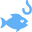 tropical blue fishing icon