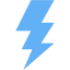 tropical blue lightning bolt icon