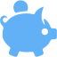 tropical blue moneybox icon