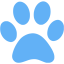 tropical blue paw icon