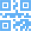 tropical blue qr code icon