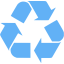 tropical blue recycle sign icon