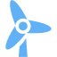 tropical blue wind turbine icon