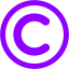 violet copyright icon