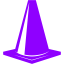 violet traffic cone icon