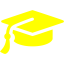 yellow graduation cap icon