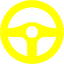 yellow steering wheel icon